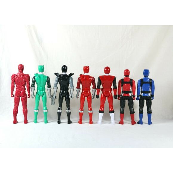 Bandai Mighty Morphin Power Rangers 8” inch - Lot of 7 Action Figures Red Toys - Picture 2 of 3
